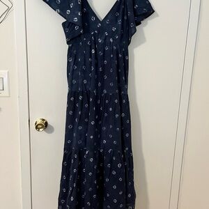 Madewell Dark Blue Maxi Dress with Light Patterns